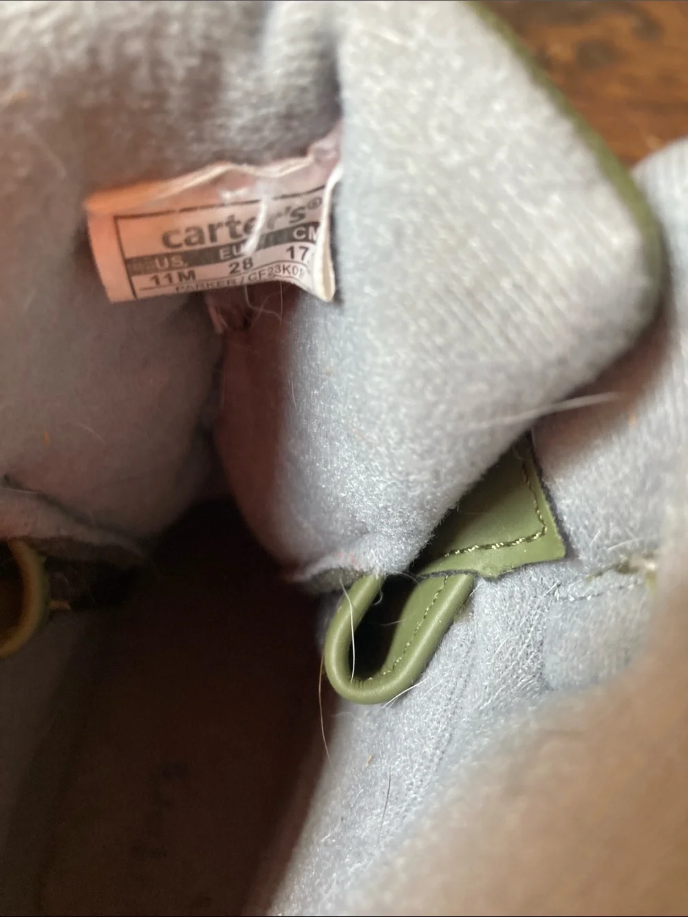 Carter's Olive Green Dino Kids Snow Boots